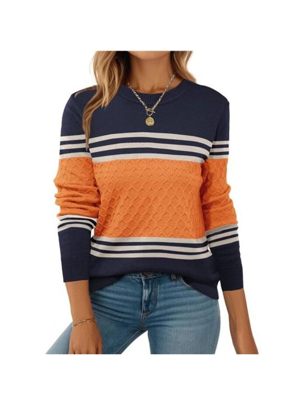 Womens Long Sleeve Sweater Crew Neck Knit Pullover Fall Fashion Casual Tops 2025